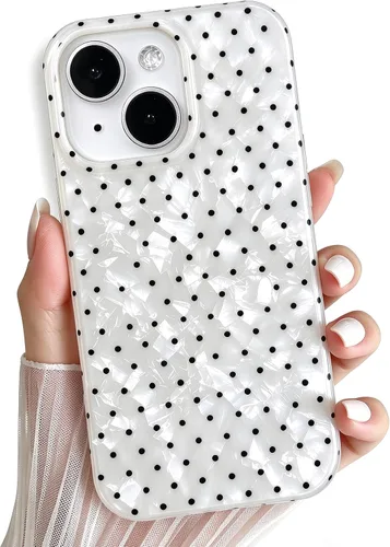 Vista 14 de J.west Funda para iPhone 13 de 6.1 pulgadas, linda funda de teléfono con lunares, TPU suave, delgada, a prueba de golpes, para mujeres y niñas, azul