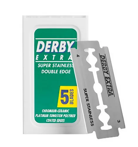 Vista 2 de 100 cuchillas de afeitar "Derby Extra Professional" de doble filo para maquinilla de afeitar recta