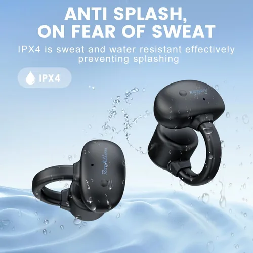 Vista 3 de True Bone Conduction - Auriculares deportivos de oreja abierta Bluetooth 5.3, inalámbricos, 30 horas, tiempo de reproducción, IPX4, impermeables