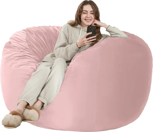 Vista 63 de HABUTWAY Silla de Puf de 2 Pies, Puf de 2' de Sillones Pequeños con Relleno, Silla de Puf en Forma de Lágrima de Terciopelo Ultra Suave con Funda