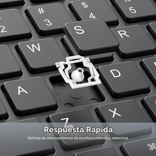 Vista 8 de OMOTON Teclado Bluetooth recargable y retroiluminado de 7 colores para iPad Negro
