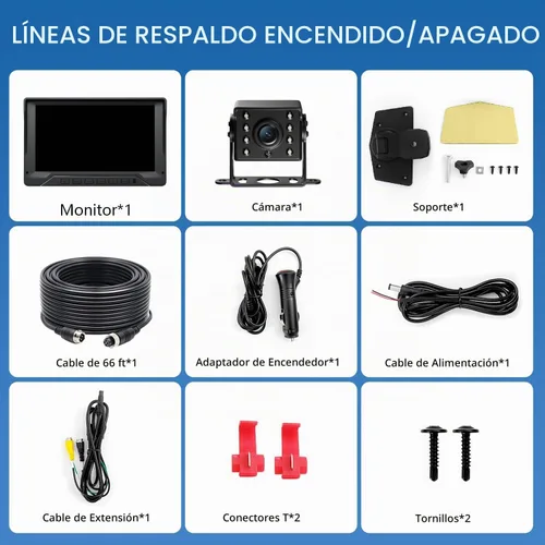 Vista 7 de Sistema de cámara de respaldo para RV, cámara de respaldo con cable de 7 pulgadas para camión, remolque, cámper, cámara de visión trasera HD 1080P
