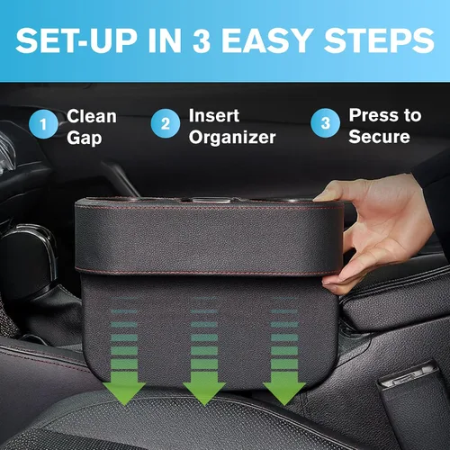 Vista 5 de Portavasos de automóvil, portavasos para asiento delantero automático, cubierta de piel sintética, soporte para bebidas, organizador de relleno