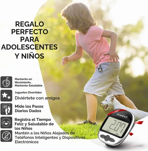 Vista 4 de PINGKO Podómetro portátil multifunción para exteriores, deportes, cuenta pasos/calorías/distancia Negro