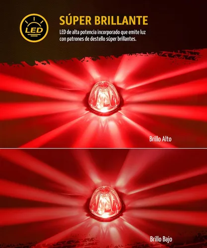 Vista 2 de Partsam 2 piezas de luces de sandía de vidrio [patentado] con lente transparente roja, luces indicadoras de giro LED laterales con bisel de Rojo