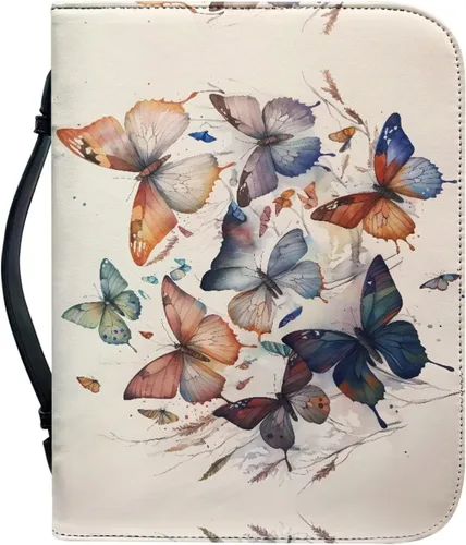 Vista 30 de Cubierta de la Biblia de diseño personalizado Funda de libro con cremallera de cuero PU Funda de transporte de Biblia multifunción Regalo