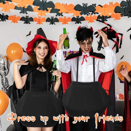 Vista 6 de Toulite Disfraz de caldero para Halloween del día de San Patricio con correa para el hombro, disfraz de olla para fiesta de adultos, accesorio