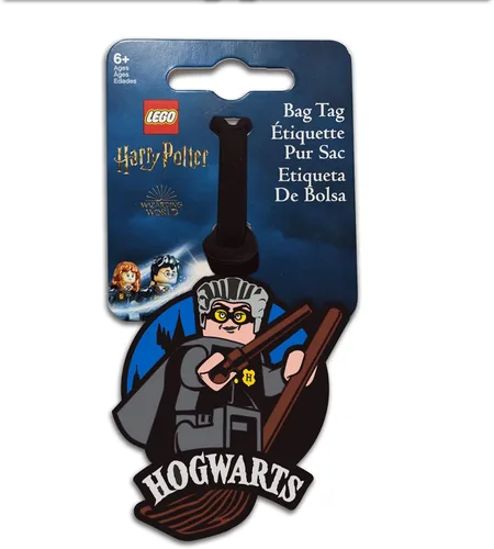 Vista 7 de LEGO - Etiqueta de bolsa de Harry Potter, Madam Hooch (53248), accesorio de equipaje de silicona para mochila de maleta o viaje, superficie