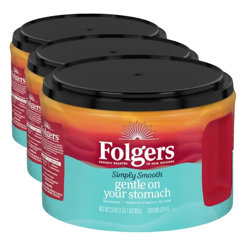 Vista 11 de Folgers Simply Smooth - Café molido de tueste suave, recipiente de 27 onzas