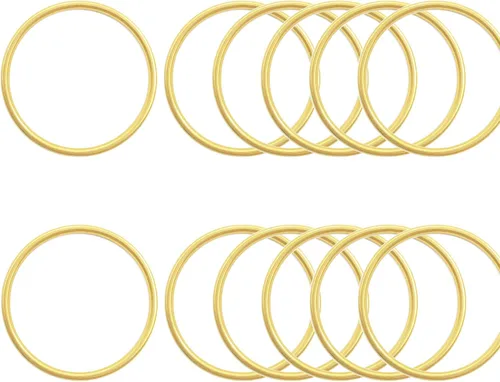 Vista 11 de Mulutoo 12 piezas de anillos de macramé de metal de 1.6 pulgadas para hacer coronas de boda, decoración de macramé para colgar en la pared