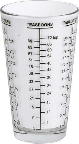 Vista 4 de Kolder 26100 Mix N Measure - Vaso de medición para líquidos y secos, vidrio pesado, multiuso