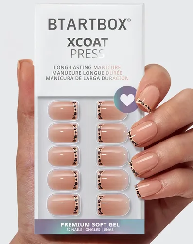 Vista 41 de BTArtbox - Uñas a presión, color crema de vainilla, cuadrado corto, melocotón degradado, 32 unidades 2+ Weeks Wear, Salon-Quality Natural Nails