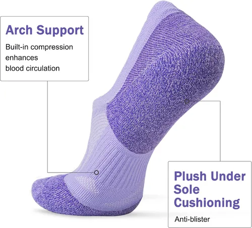 Vista 4 de No Show Socks - Calcetines deportivos de compresión de corte bajo y tobillo para mujer, 5 pares, Calcetines coloridos que aumentan el estado de ánimo