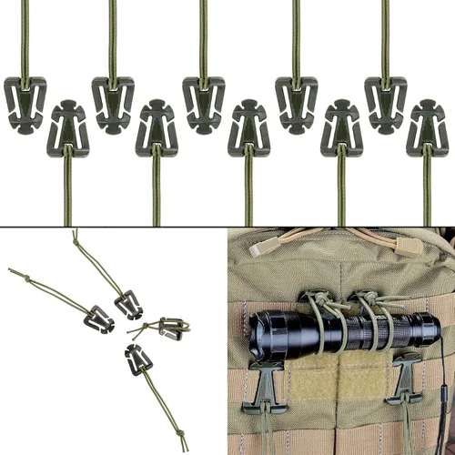 Vista 5 de BOOSTEADY 36 piezas de accesorios para cinturón de mochila táctica y chaleco, anillas en D, clip de bloqueo Grimloc, cuerdas elásticas Web