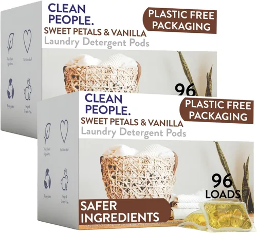 Vista 25 de The Clean People Cápsulas de detergente para ropa sin fragancia, cápsulas de lavandería hipoalergénicas, ultra concentradas, embalaje reciclable