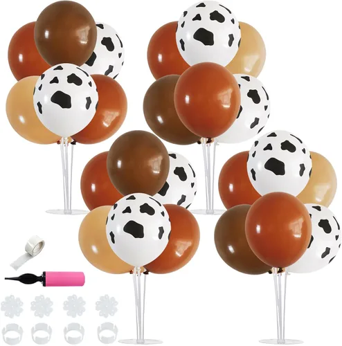 Vista 14 de TONIFUL Juego de 4 centros de mesa de globos de color negro, azul