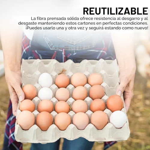 Vista 6 de MT Products Cartones planos de fibra de pulpa con capacidad para 30 huevos, caja de huevos para granja de pollos - Fabricado en los Estados Unidos