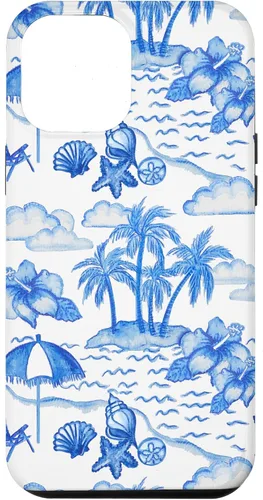 Vista 25 de Funda para iPhone 16 Coastal Nieta Preppy Hawaiian Hibiscus Coconut Girl