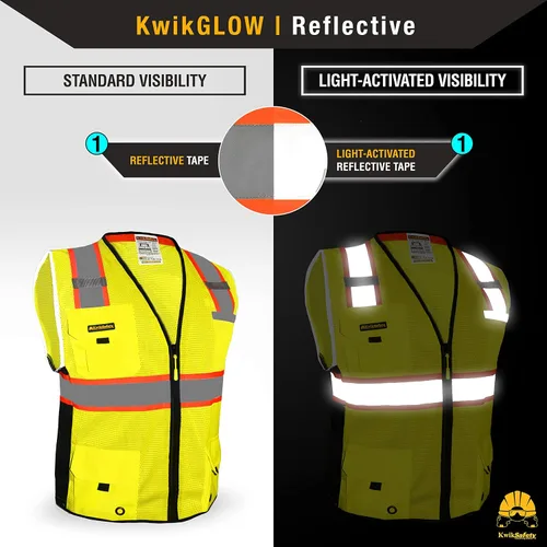 Vista 3 de KwikSafety BIG KAHUNA - Chaleco de seguridad [amarillo, 2XL] + paquete de casco de tortuga amarillo