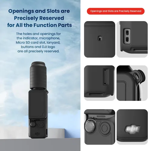 Vista 3 de Funda protectora de silicona para DJI Osmo Pocket 3 Funda de silicona Funda protectora Handheld Gimbal Action Camera Accesorios (negro)