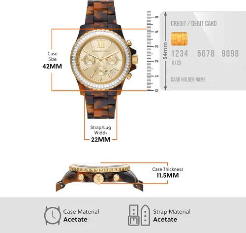 Vista 5 de Michael Kors Everest - Reloj de cuarzo con cronógrafo de acero inoxidable