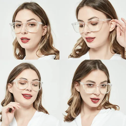 Vista 4 de Anteojos de seguridad que no se empañan, con protección UV400, lentes con bloqueo de luz azul para hombres y mujeres, anteojos transparentes