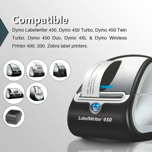 Vista 4 de BETCKEY - Etiquetas de código de barras compatibles con DYMO 30346 (1/2" x 1-7/8") - Compatible con DYMO Labelwriter 450, 4XL, no compatible con 550