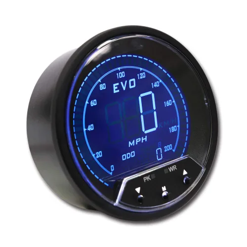Vista 5 de MOTOR METER RACING Serie EVO 85mm 3-3/8" Velocímetro GPS Digital de 200 MPH LED Azul Rojo Blanco Verde Retroiluminación Función de Advertencia