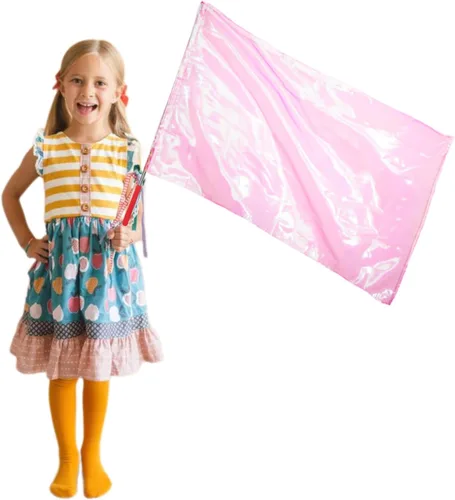 Vista 7 de Banderas de adoración con varilla escalable para niños y niños, bandera rectangular suave de poliéster de 36 pulgadas para práctica de danza