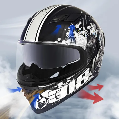 Vista 5 de Cascos de motocicleta de cara completa para adultos, doble visión, moto de calle, carreras, motocicleta ADV, ciclomotor, casco para hombres y Gris