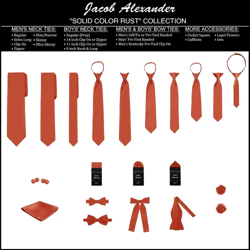 Vista 27 de Jacob Alexander Corbata regular de los hombres de color sólido