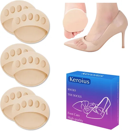 Vista 13 de Almohadillas invisibles de tela de panal transpirable, almohadillas metatarsianas gruesas y suaves para zapatos planos, tacones altos, prevención