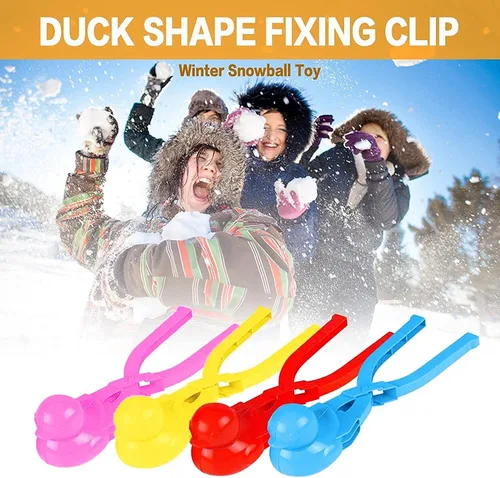 Vista 2 de Herramienta para hacer bolas de nieve con asa, clip para hacer bolas de nieve de pato de dibujos animados, juguetes perfectos para niños y adultos