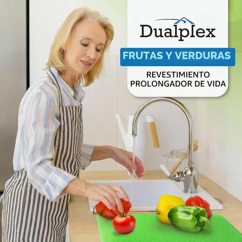Vista 2 de Dualplex® Fruit & Veggie Life Extender Liner for Fridge Refrigerator Drawers, 13 x 10.5 Inches (4 Pack) – Extends the Life of Your Produce & Verde