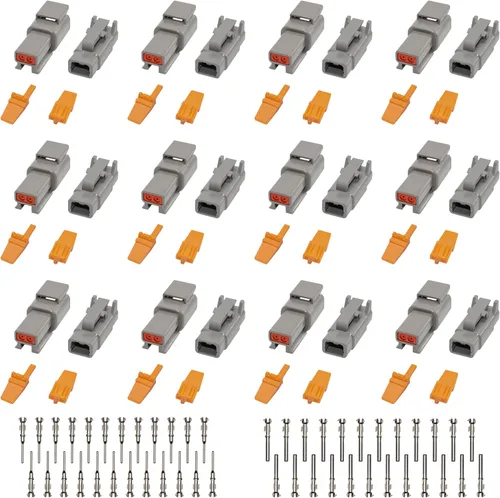 Vista 13 de Deutsch DTM - Conectores de 2 pines, 6 juegos, conectores de cable eléctrico impermeables con contactos estampados y enchufe de sello para camiones