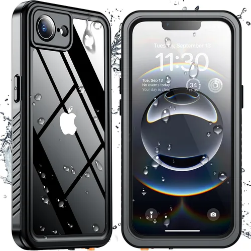Vista 45 de SPIDERCASE Funda impermeable para iPhone 12 Pro Max, lente integrada y protector de pantalla, protección completa resistente, 12 pies, a prueba