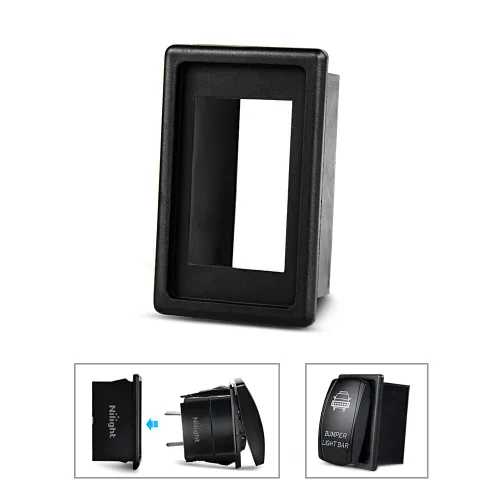 Vista 6 de Nilight Barra de luz LED, soporte para interruptor basculante, kit de carcasa de interruptor de panel de plástico ABS negro, carcasa