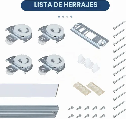 Vista 3 de Puertas correderas de espejo de 48 x 80 pulgadas para dormitorios, puerta interior de espejo a prueba de roturas mejorada con kit de herrajes