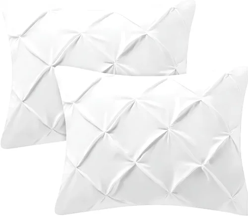 Vista 10 de Kotton Culture Juego de 2 fundas de almohada plisadas de 24 x 24 pulgadas, fundas de almohada decorativas, 100% algodón egipcio de 600 hilos, aptas