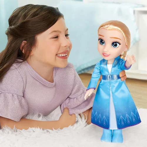 Vista 6 de Disney Frozen 2 Muñeca de viaje de Elsa, 14 pulgadas de alto
