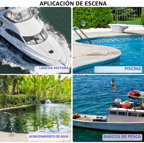 Vista 6 de Bomba de agua automática de 1100 GPH, bomba de sentina de 12 V, equipada con interruptor flotante interno, adecuada para submarinos, charcos