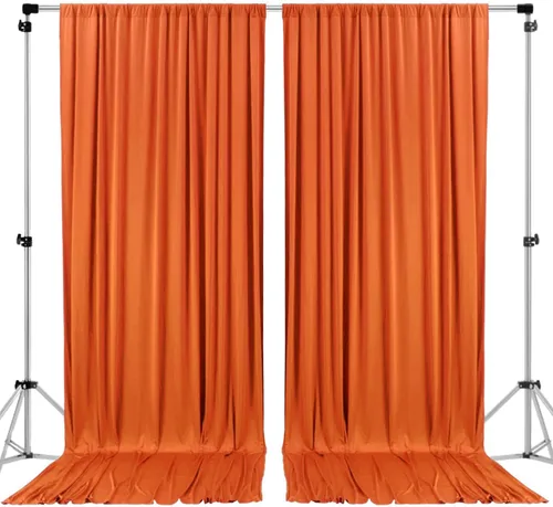 Vista 10 de AK TRADING CO. Cortinas de telón de fondo de poliéster beige de 10 x 10 pies con bolsillos para varillas - Cortinas para decoración de ventanas