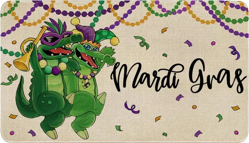 Vista 17 de Tapete antideslizante para puerta de Pascua, diseño de conejito de primavera, diseño floral para interiores y exteriores, para entrada, porche