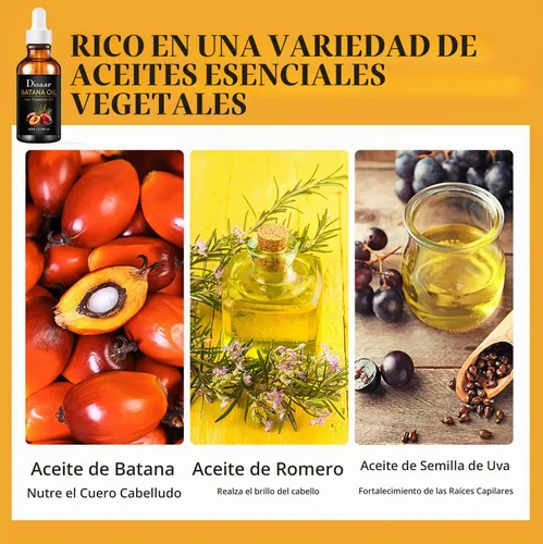 Vista 6 de DISAAR BEAUTY Batana Aceite Capilar Romero Semilla de Uva Dañado 2 fl oz