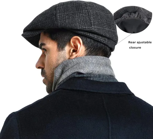 Vista 4 de Gorra de caza para hombre de Newsboy Gatsby estilo vintage boina plana para conducir para caza para regalo para novio