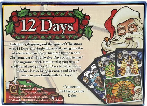 Vista 9 de Calliope Games 12 Days of Christmas Juegos de niños Juegos de cartas divertidos para la familia Niños y adultos Regalos para llenar calcetines 3-5