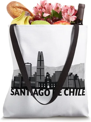 Vista 4 de Santiago de Chile City Skyline Silhouette Sketch Bolso tote