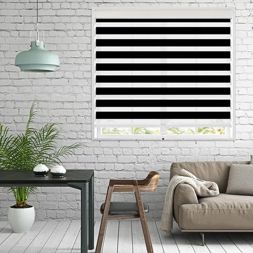 Vista 7 de Persianas enrollables para ventanas, tamaño personalizado, persianas y persianas inalámbricas de doble capa, transparentes o con control de luz
