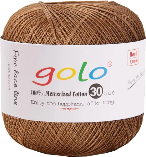 Vista 31 de Golo 3 bolas de hilo de ganchillo tamaño 30, hilo de bordar y lana para tejer a mano para calados 045 000-045 Rojo Caliente