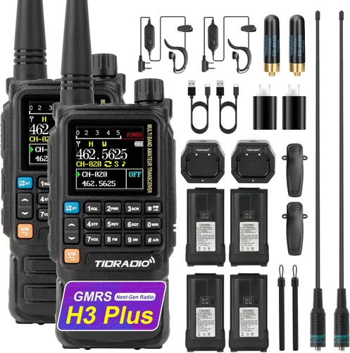 Vista 12 de TIDRADIO TD-H3 Plus GMRS - Radio de mano, programación de aplicaciones, walkie talkie de largo alcance con auricular, batería de 2500 mAh